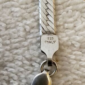 Silver Herringbone Chain Necklace